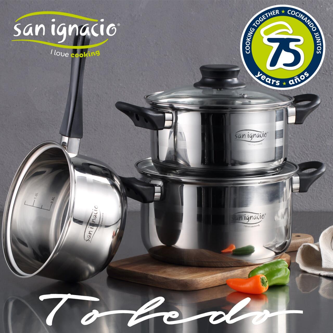 Sartenes 3 pzs y batería de cocina 5 pzs San Ignacio