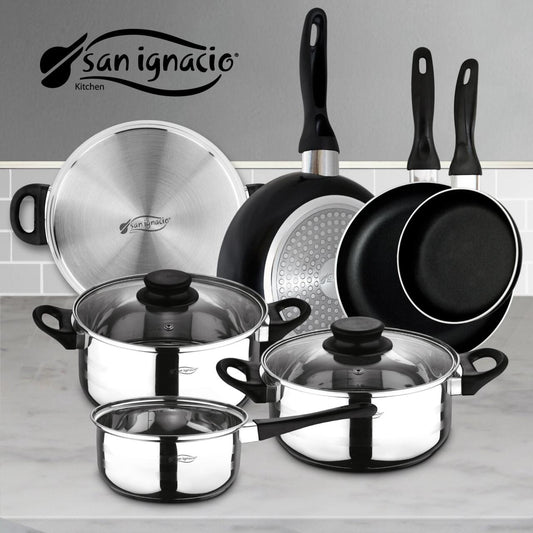 Sartenes 3 pzs y batería de cocina 5 pzs San Ignacio