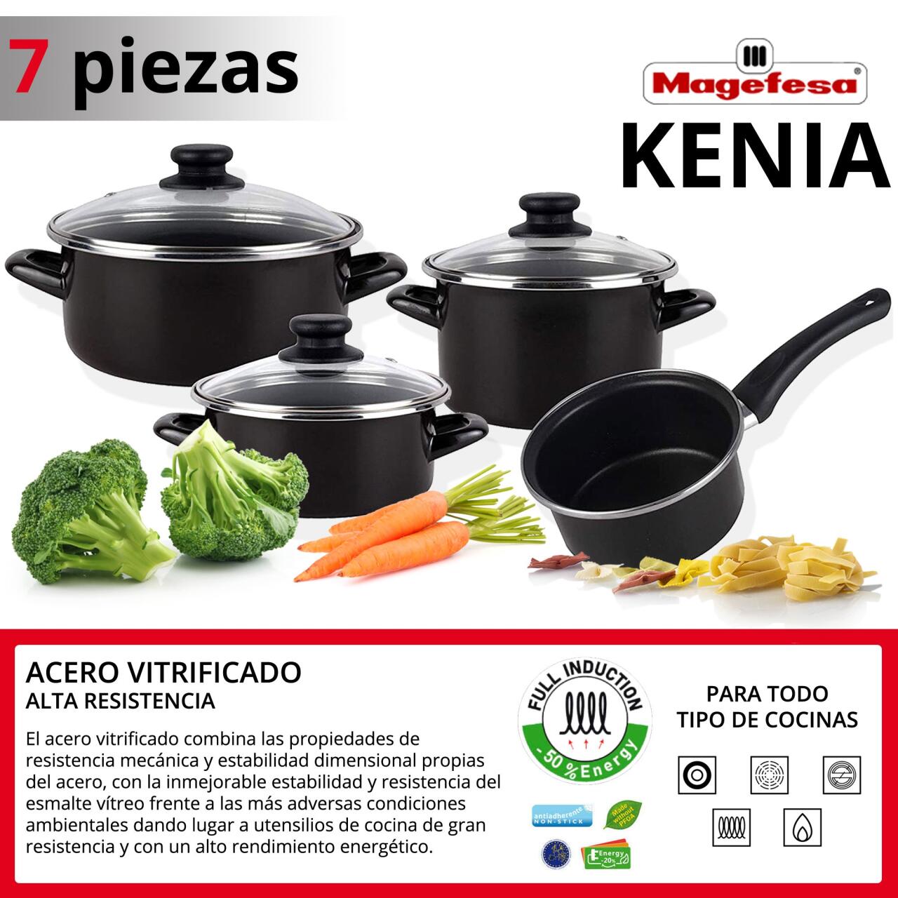 Batería de Cocina 7 piezas Magefesa Kenia