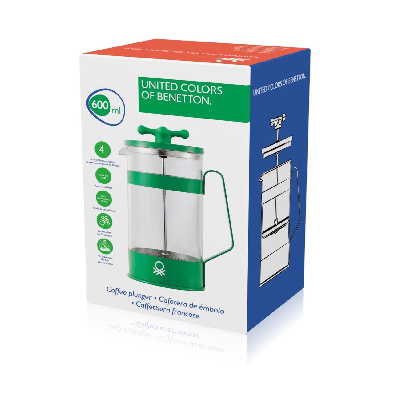 Cafetera de Émbolo 600ml Rainbow Benetton